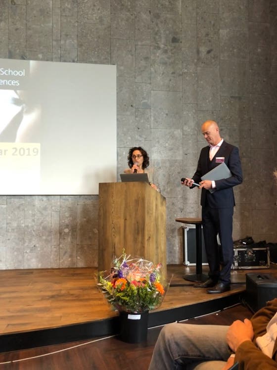 Dr. Gönül Dilaver and professor Harold van Rijen presenting
