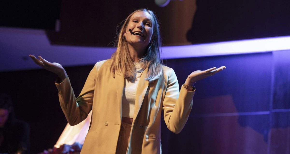 Rianne de Jongh bij New Scientist Live in 2024.