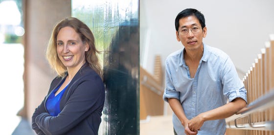 Yvonne Vercoulen, groepsleider bij het UMC Utrecht, en Weng Chuan Peng, onderzoekgroepsleider bij het Prinses Máxima Centrum