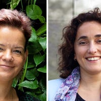 Portretfoto's van Tatjana Seute en Gonul Dilaver.