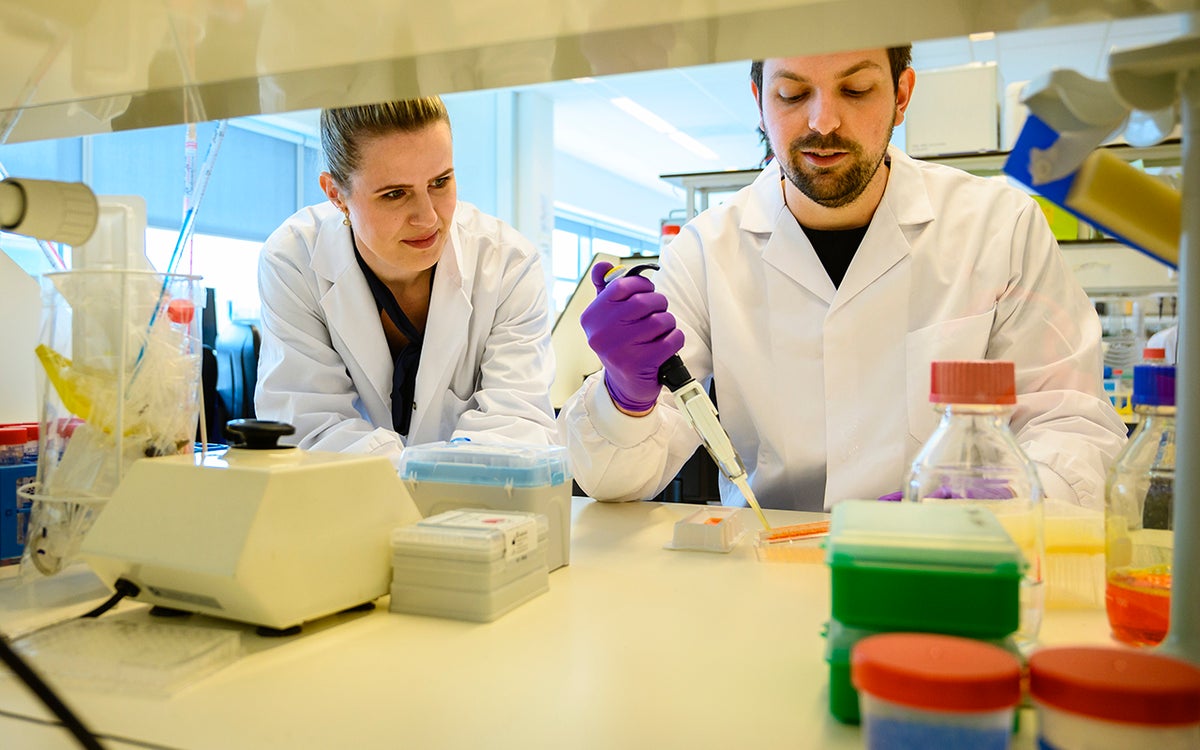 Laboranten aan het werk