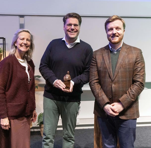 Carina Hilders, Boehaaveprijs 2025-winnaar Ralph Wijnhoven en Jean-Paul Honegger.