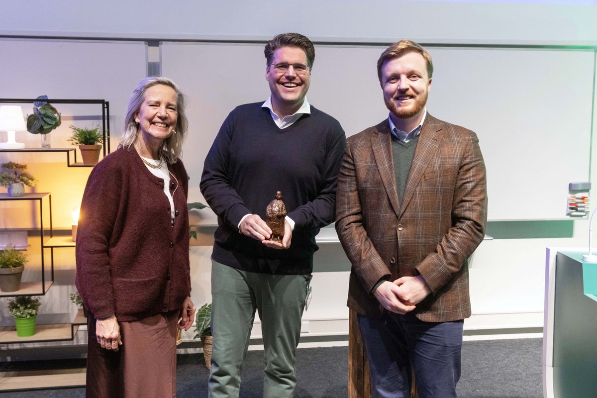 Carina Hilders, Boehaaveprijs 2025-winnaar Ralph Wijnhoven en Jean-Paul Honegger.