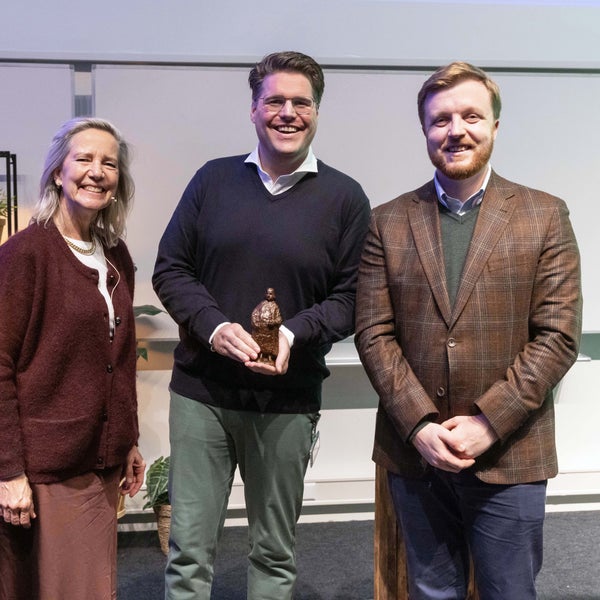 Carina Hilders, Boehaaveprijs 2025-winnaar Ralph Wijnhoven en Jean-Paul Honegger.