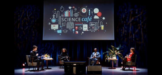 Screen capture of the Science Cafe YouTube video
